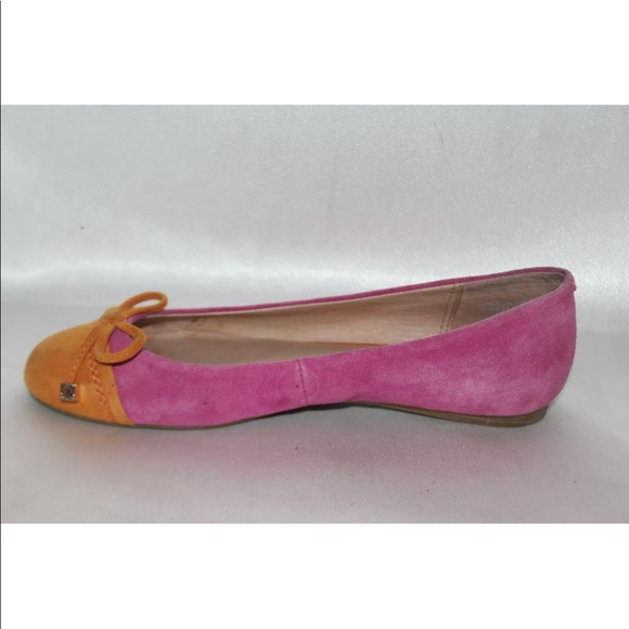 Aldo orange pink suede Cap toe ballet flats - Picture 5 of 8